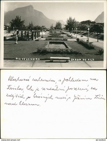 Postcard Rio de Janeiro Jardim de Alah 1942