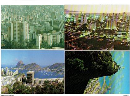 lot 4 cpm - Brésil -  Goiânia -  Rio de Janeiro -  Belo Horizonte - immeuble tour