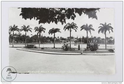 Old Real Photo Postcard Brasil/ Brazil - JOÃO PESSOA - Parque Solon de Lucena - Old Bus