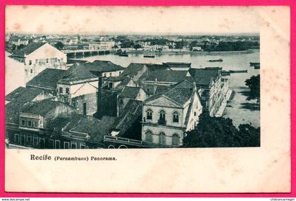 Brésil - Recife - Pernambuco - Panorama - Bateaux - Pont