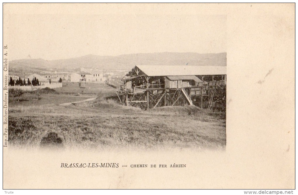 BRASSAC-LES-MINES CHEMIN DE FER AERIEN CARTE PRECURSEUR THEME MINE