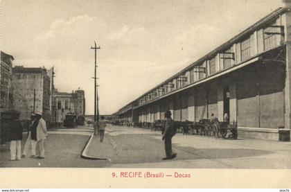 PC CPA BRAZIL, RECIFE, DOCAS, VINTAGE POSTCARD (b8173)