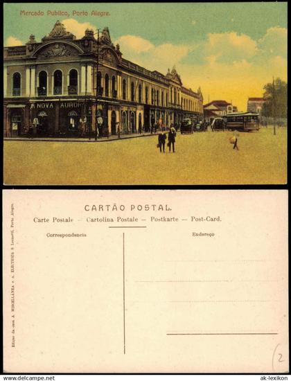 Postcard Porto Alegre Mercado Publico 1913  Brasil Basil