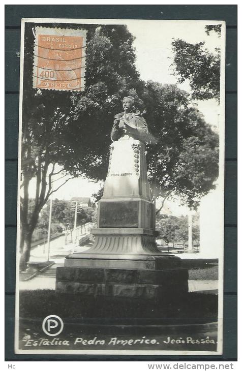 Brésil - Pernambuco - Estatua Pedro Americo - Joao Pessoa - carte photo, rare !