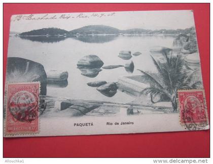 1904 Postcard CPA PAQUETA RIO DE JANEIRO BRÉSIL Brésil BRAZIL Pour VANVES SEINE Amérique  Brésil  Rio de Janeiro