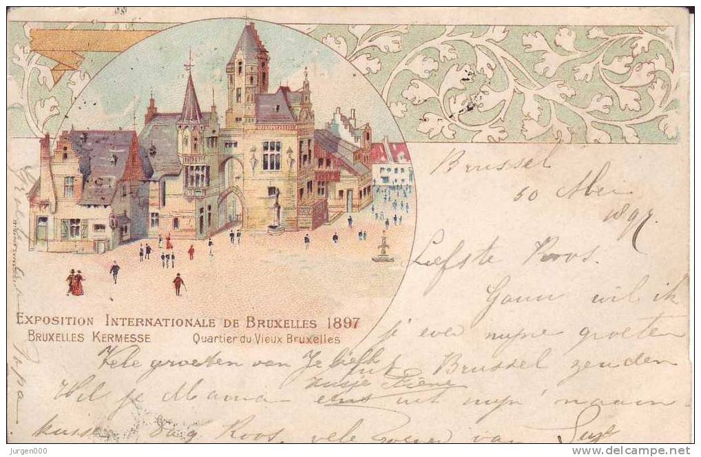 Brussel 1897 - Bruxelles kermesse + sluitzegel (2731)