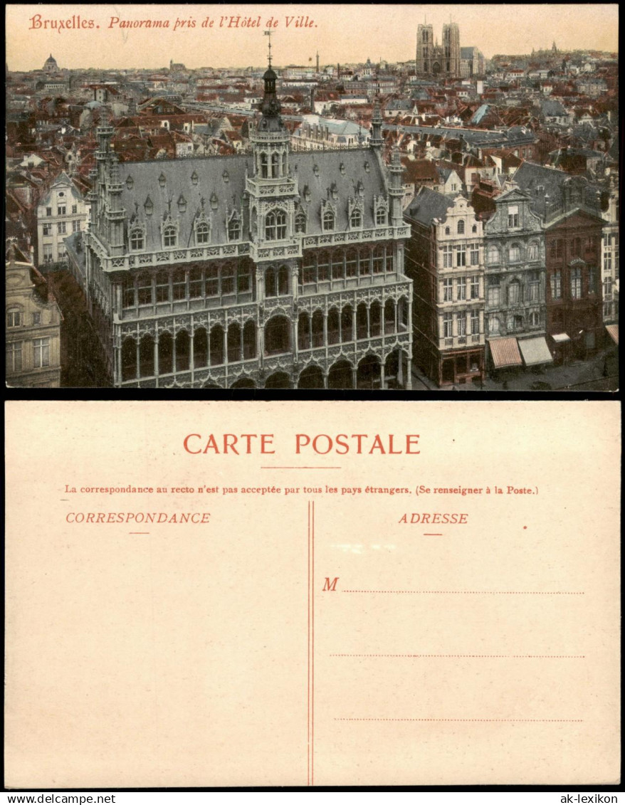 Brüssel Bruxelles Panorama pris de l'Hôtel de Ville, Stadt Ansicht 1910