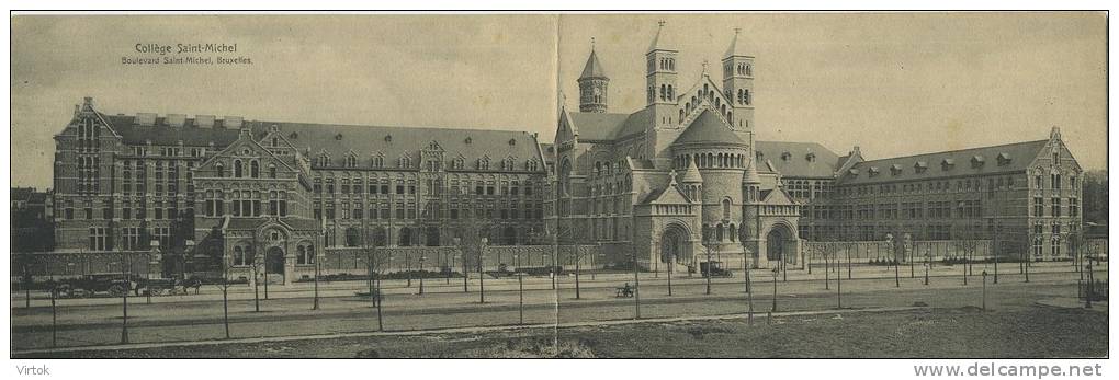 Bruxelles - Brussel :  Collège Saint-Michel  (  panorama kaart   -  carte panoramique  :: 2 cartes - 2 kaarten )