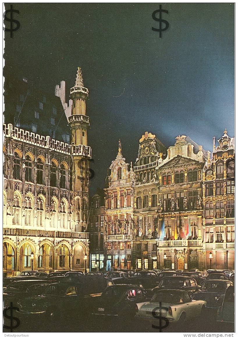 BRUXELLES BRUSSEL un coin de la grand place la nuit ( auto voiture car )