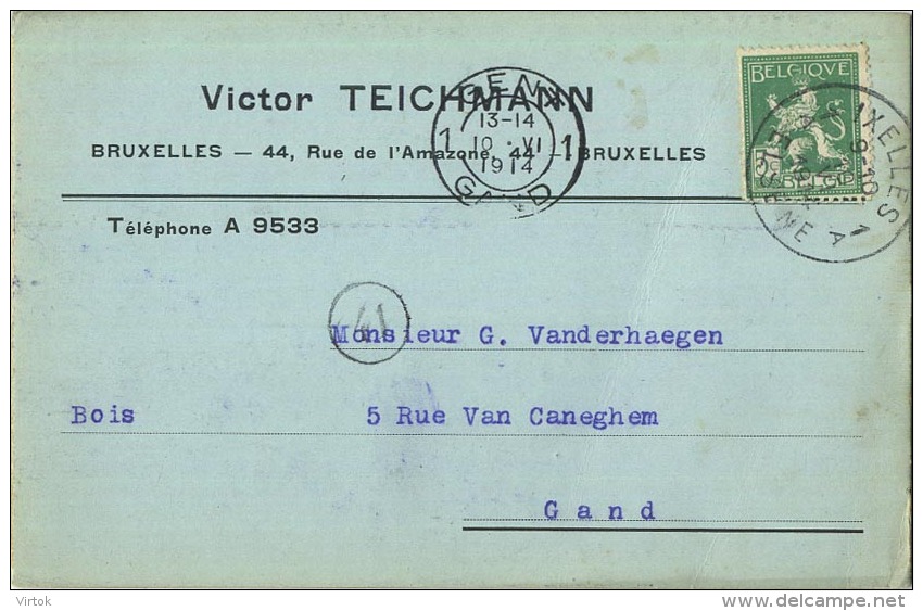 Bruxelles - Brussel :  Victor Teichmann  :  ............(  2 scans )   1914