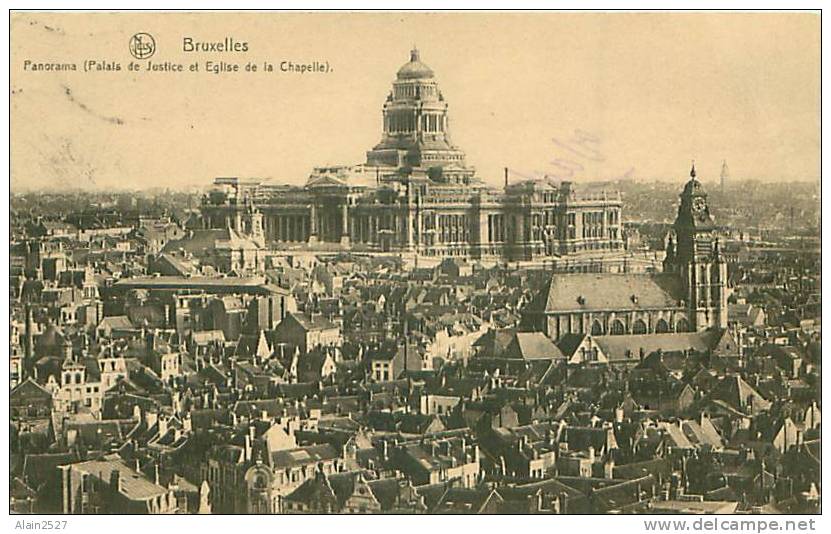 BRUXELLES - Panorama (Palais de Justice et Eglise de la Chapelle) (Ern. Thill, Bruxelles)