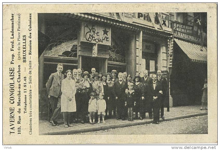 Bruxelles :  Taverne Congolaise  ( carte ecrit 1932 avec timbre )