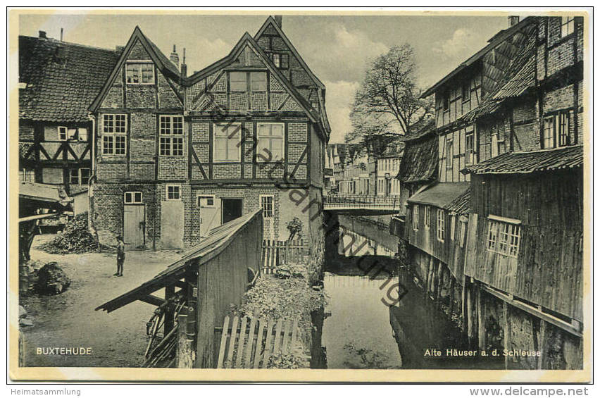 Buxtehude - Alte Häuser an der Schleuse - Verlag C. Hausmann Buxtehude