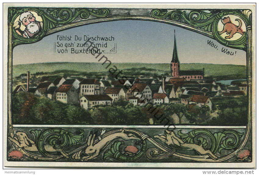 Buxtehude - Totalansicht - Verlag M. Glückstadt & Münden Hamburg