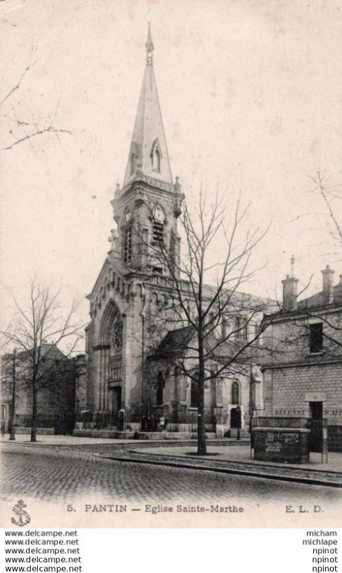 C P A - 93 - PANTIN eglise sainte Marthe