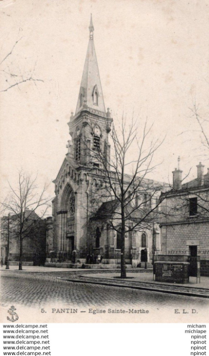 C P A - 93 - PANTIN eglise sainte Marthe