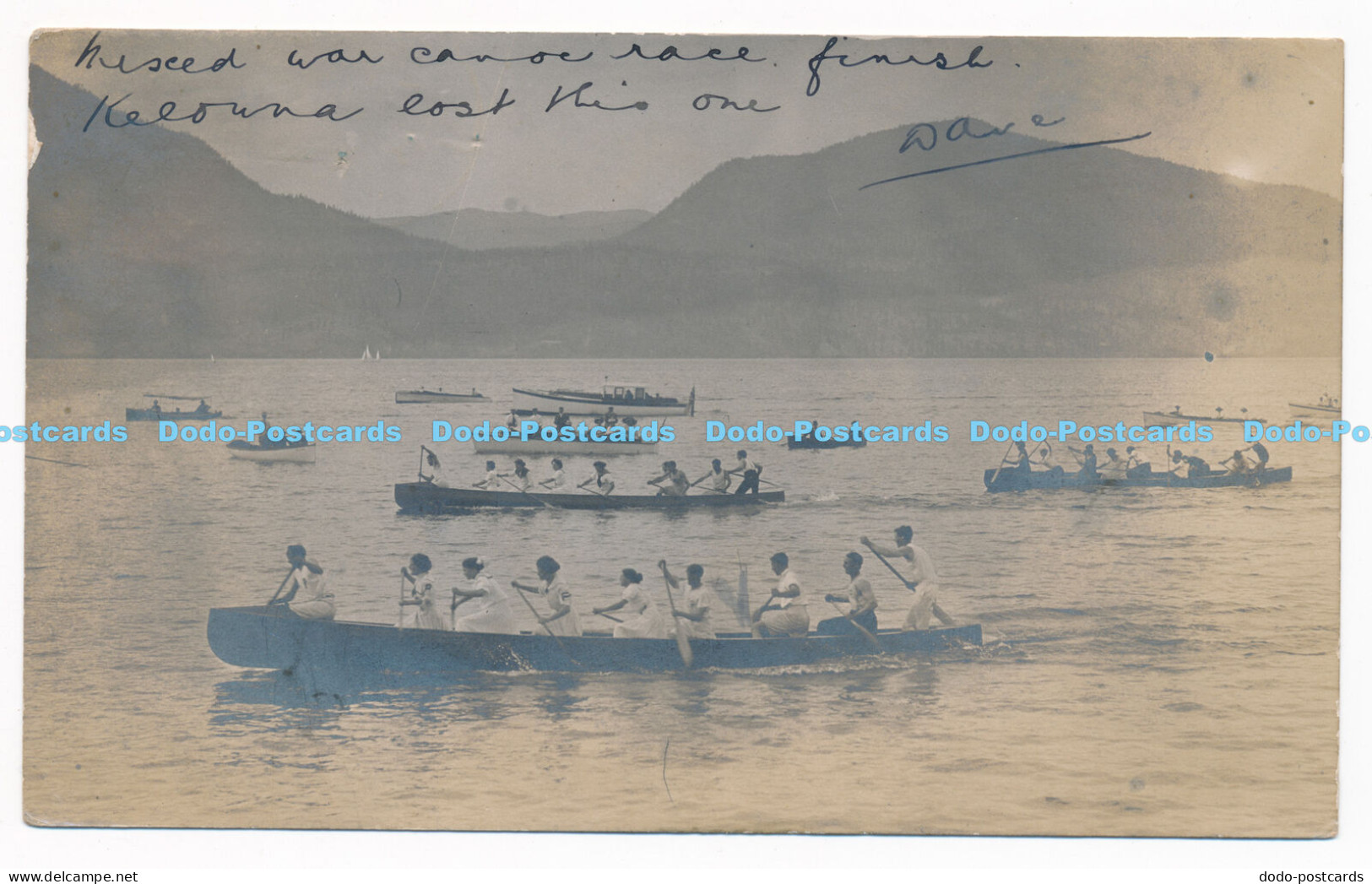 C000494 Canada. Mountains. Canoe race. G. H. E. Hudson. Kelowna and Penticton. 1