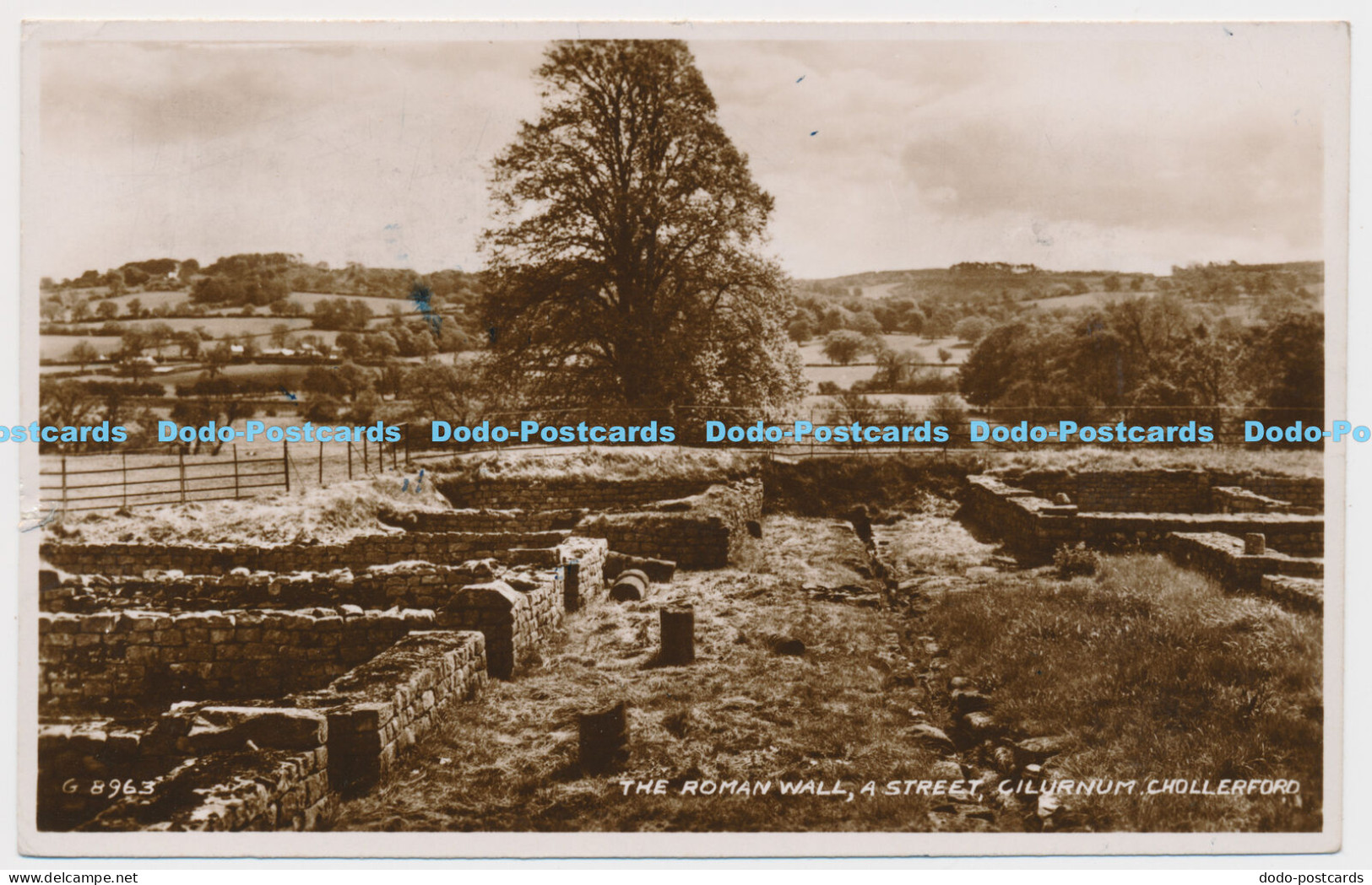 C002327 G. 8963. Roman Wall. A Street. Cilurnum. Chollerford. Valentines. RP. 19