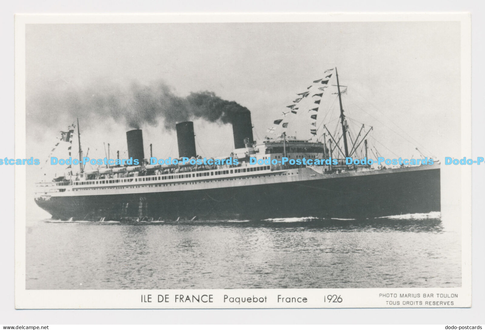 C006054 Ship. Ile de France. Paquebot France. 1926. Marius Bar Toulon