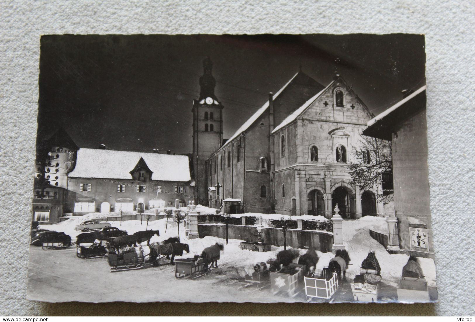 C480, Cpm, Megève, la place la nuit, Haute Savoie 74