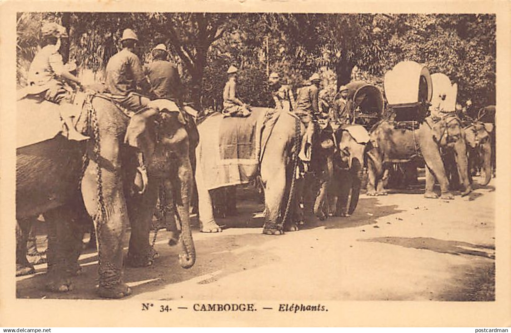 Cambodge - Eléphants - Ed. Planté 34