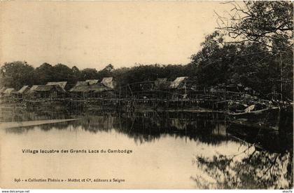 CPA AK Village lacustre des Grands Lacs du Cambodge CAMBODGE (193967)