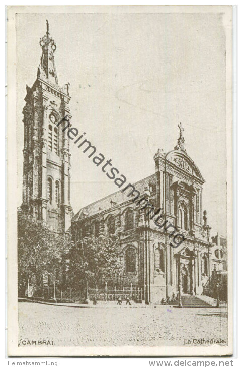 Cambrai - La Cathedrale - Feldpost gel. 1915