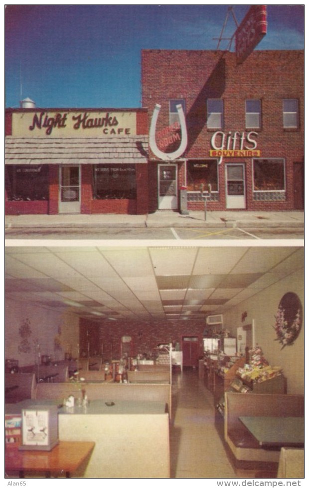 Camdenton Missouri, Night Hawk Cafe Interior View, Gift Shop &amp; Rodeo Room, c1960s Vintage Postcard