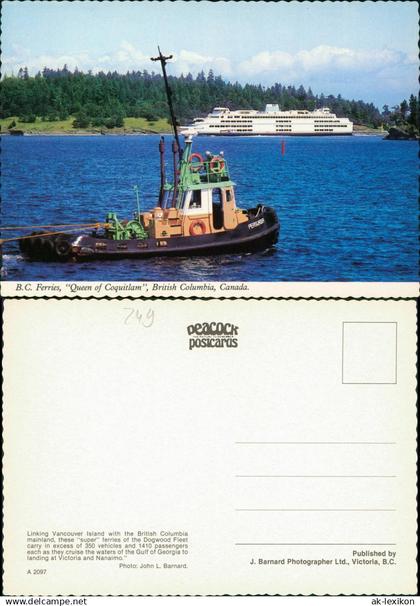 Postcard Vancouver Vancouver Island with Ferry Ship (Fährschiff) 1980