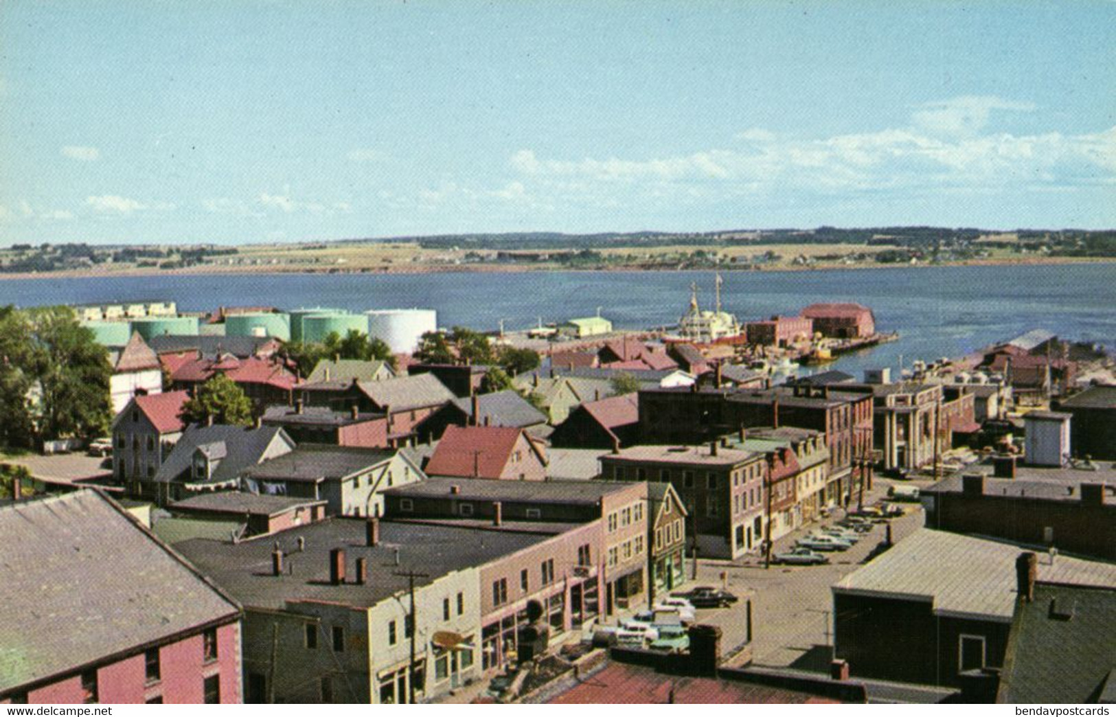 canada, CHARLOTTETOWN, PEI, Bird's-eye View towards Harbour (1970s) Postcard