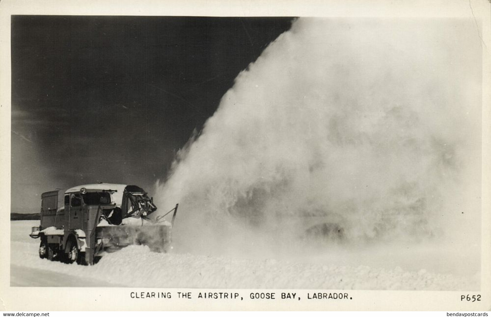 canada, GOOSE BAY, Labrador, Clearing the Airstrip (1950s) RPPC Postcard