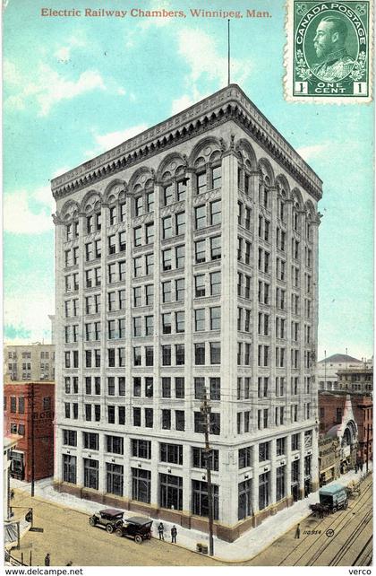 Carte  postale ancienne de WINNIPEG - Electric Railway Chambers