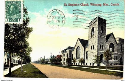 Carte  postale ancienne de WINNIPEG - St Stephen's Church