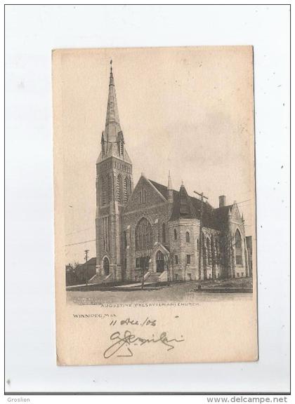 WINNIPEG MAN AUGUSTINE (PRESBYTERIAN) CHURCH 1906