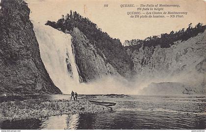 Canada - LES CHUTES DE MONTMORENCY (QC) 276 pieds de hauteur - Ed. Neurdein ND Phot. 192