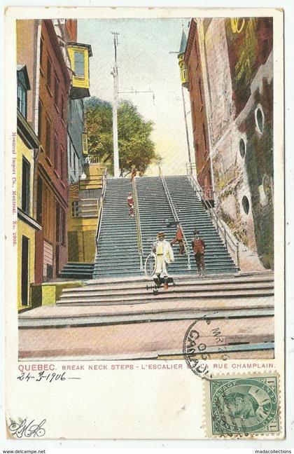 Québec (Canada) l'escalier de la rue Champlain