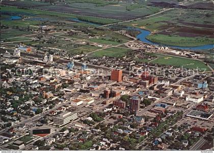 12469699 Brandon Manitoba Aerial view of the wheat citys downtown core Brandon M