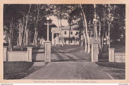 Government House Charlottetown Entrance Canada Old Postcard