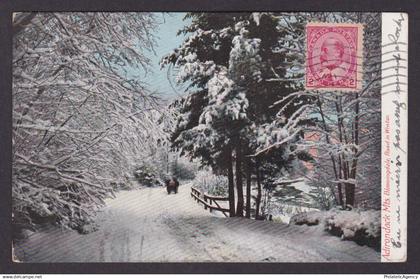 Postcard, CANADA, Adirondack Mts., Bloomingdale, Road in Winter