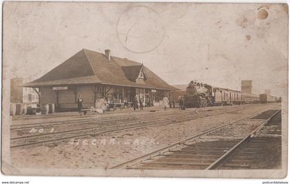 Biggar, Saskatchewan - & railway station, train