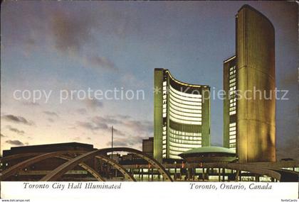 72064191 Toronto Canada Toronto City Hall Illuminated