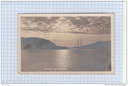 CPA - SUNSET LABRADOR - Voilier - 1922 - Terre Neuve