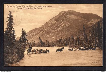 AMERIQUE - CANADA - Crossing Grand Forks River, Canadian Rockies - Grand Trunk Pacific Route