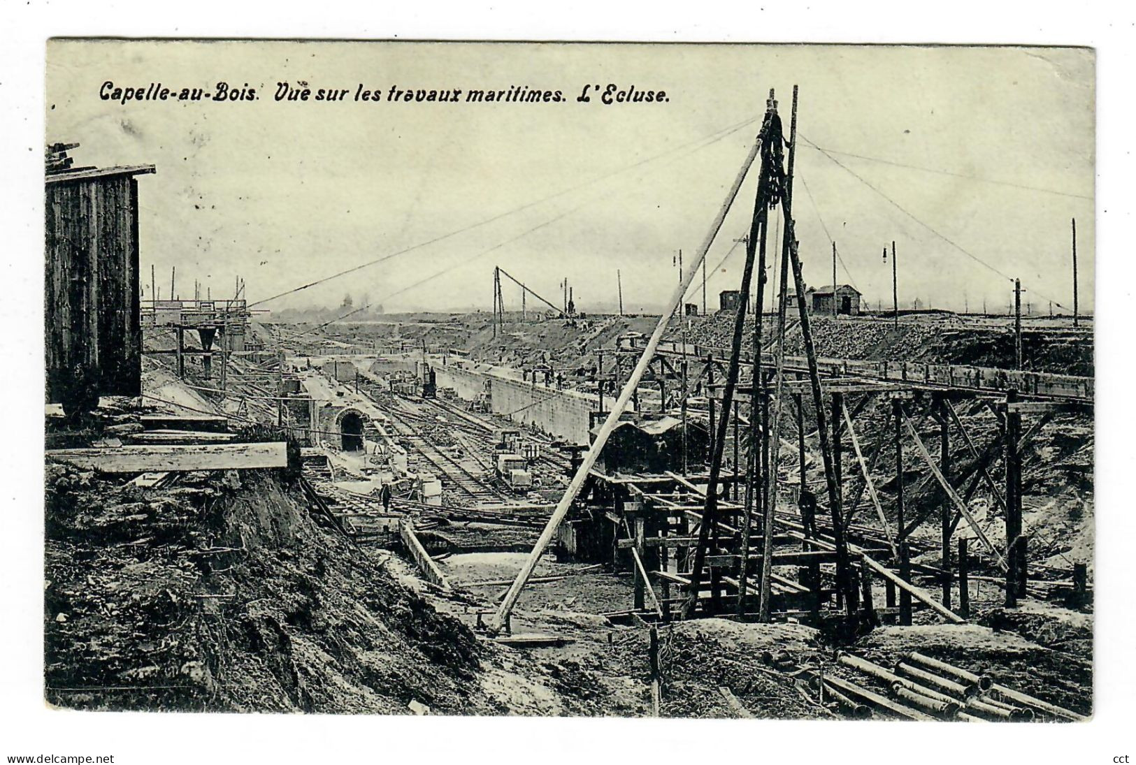 Cappelle-au-Bois   Kapelle-op-den-Bos    Vue sur les travaux maritimes L'Ecluse