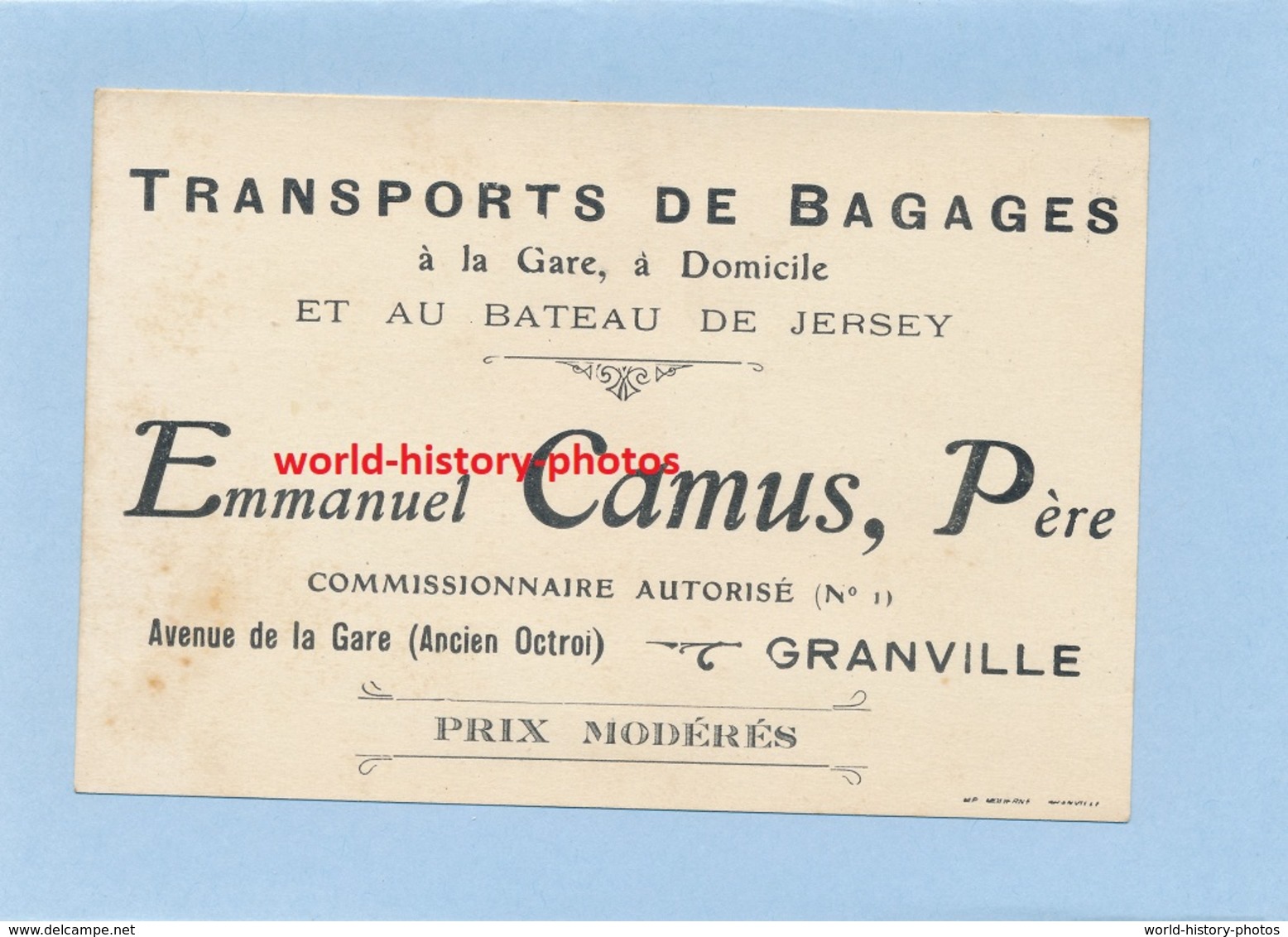 Carte commerciale - Emmanuel CAMUS - Transports de bagages