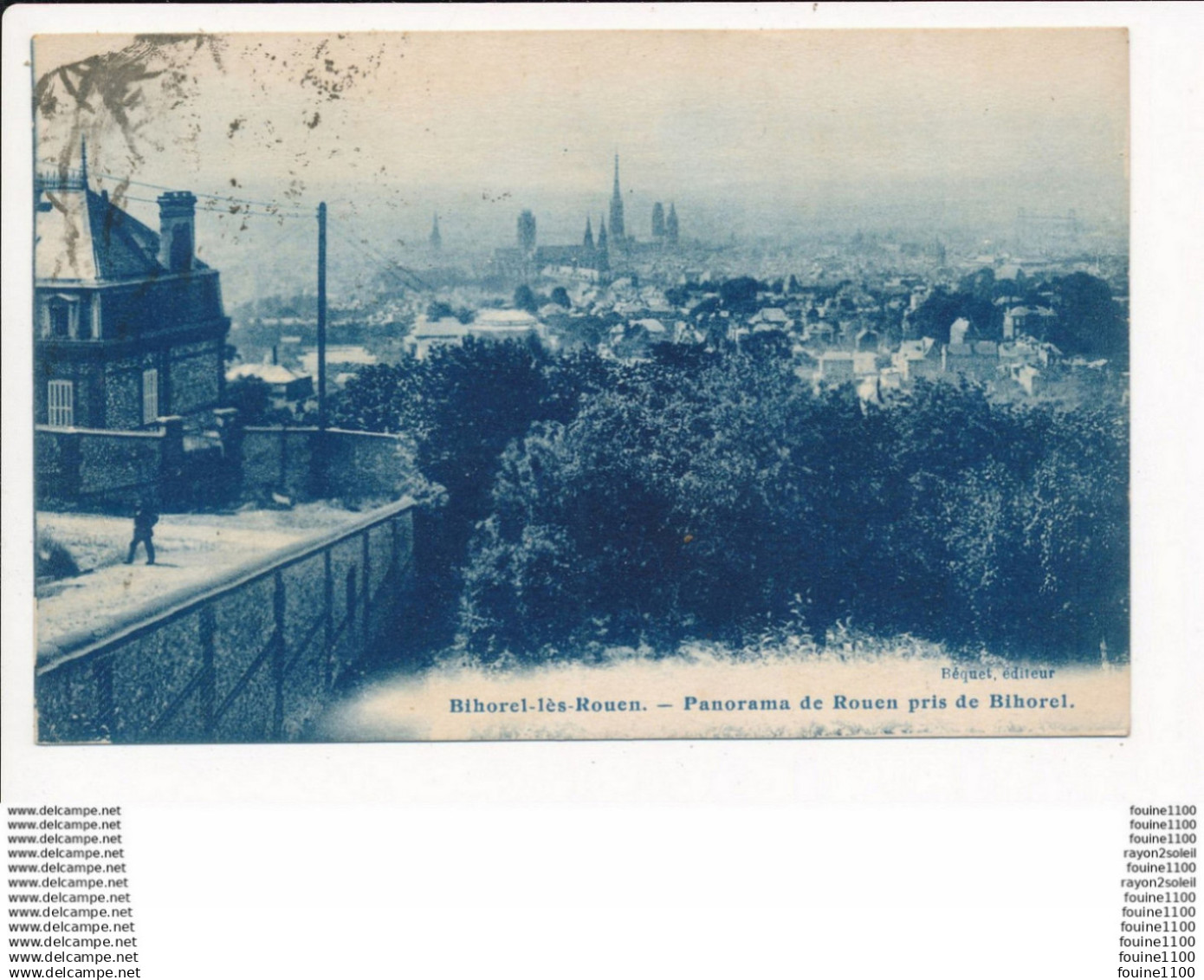 carte de BIHOREL LES ROUEN panorama de rouen pris de bihorel  ( recto verso )