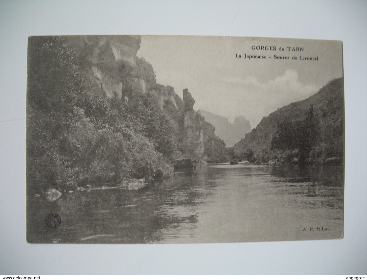 Carte   Gorges du Tarn  La Japonaise  Source de Lironcel  1909