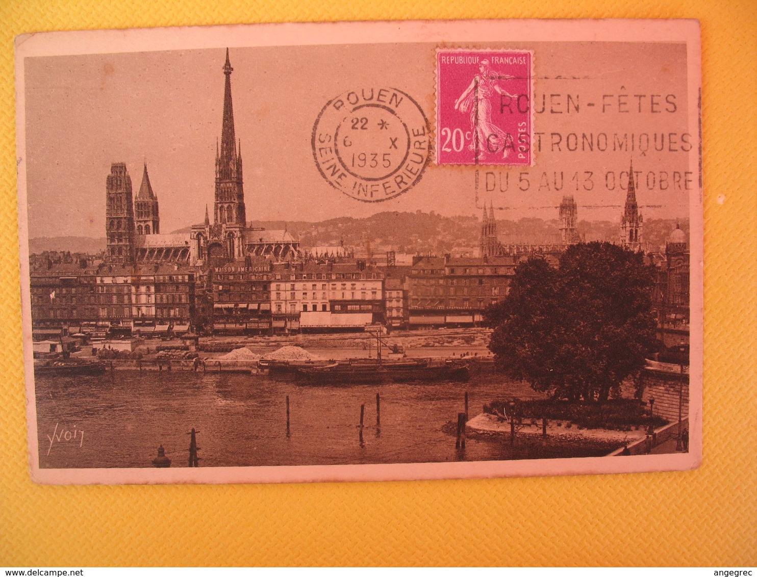 Carte Oblitération Mécanique 1935  Rouen  -  Rouen Fêtes Gastronomiques