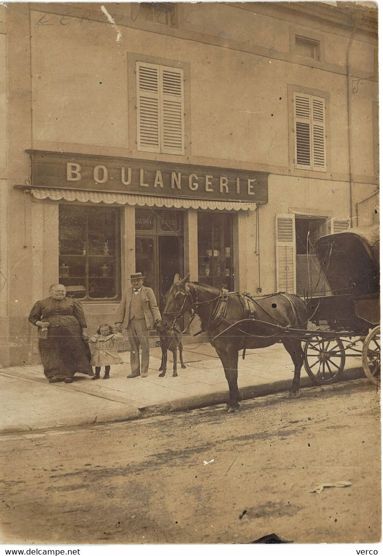 Carte PHOTO  Ancienne  de LEROUVILLE - La BOULANGERIE Baudot (?)