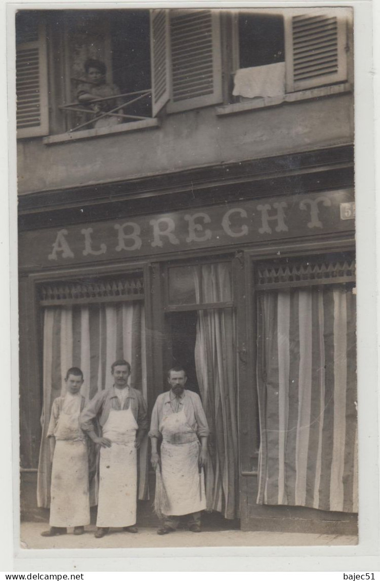 carte photo " boucherie Albrecht Chateau Thierry ?? "